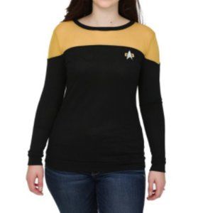 💫 Star Trek Sweater Sheer Gold Shoulder Top Small